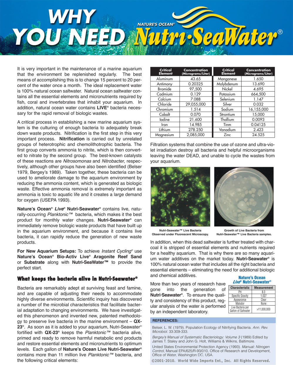 Nutri-Seawater™ natural filtered ocean seawater brochure